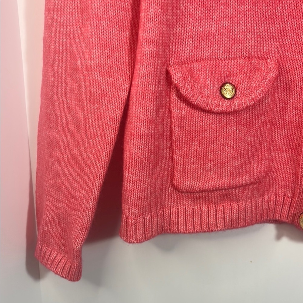 Talbots Coral Button-Up Cardigan - Picture 4 of 12